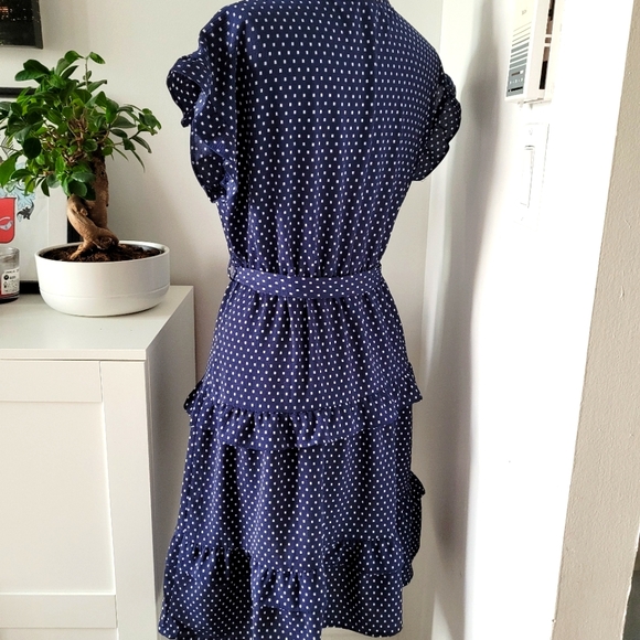 Monteau polka dot navy dress Size L - Picture 5 of 8